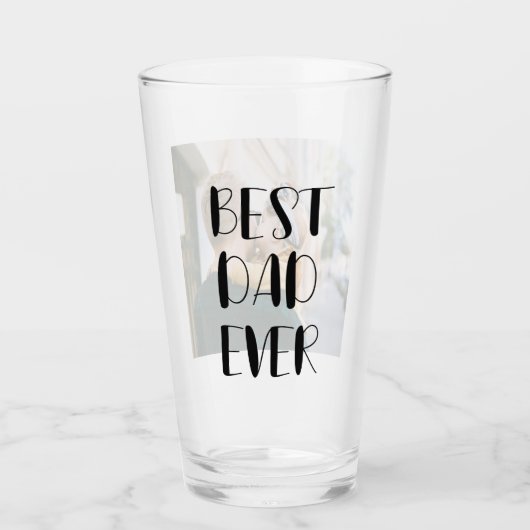 Verre Meilleur papa jamais écriture manuscrite calligrap (Devant)