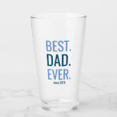 Verre Meilleur papa jamais Fête des pères Année Etablie (Devant)