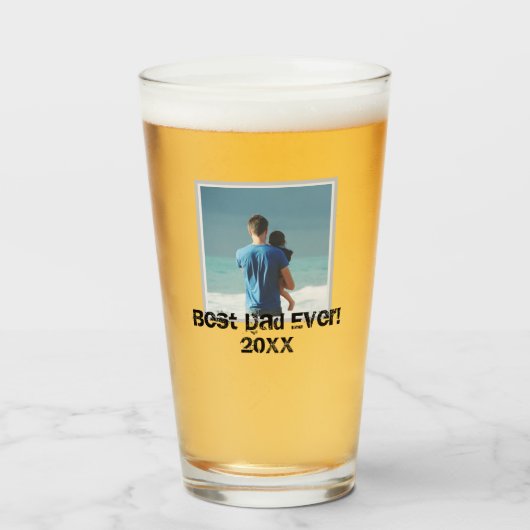 Verre Meilleur Papa Jamais Grunge Photo (Devant (rempli))