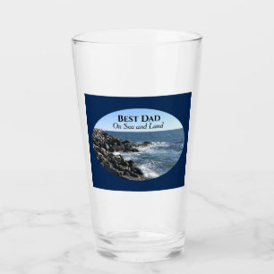 Verre Meilleur Papa Océan Atlantique Mer Ondulée Bleu Ma