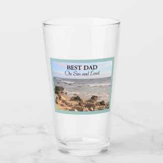 Verre Meilleur papa photo de Wavy Atlantic Ocean Blue Sk