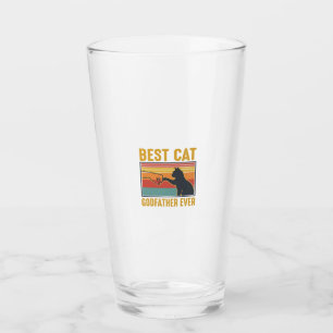 Verre Meilleur Parrain de Chat Vintage Design de Chat Ve