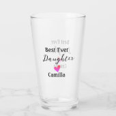 Verre Meilleure fille ajouter nom papa maman fille fille (Dos)