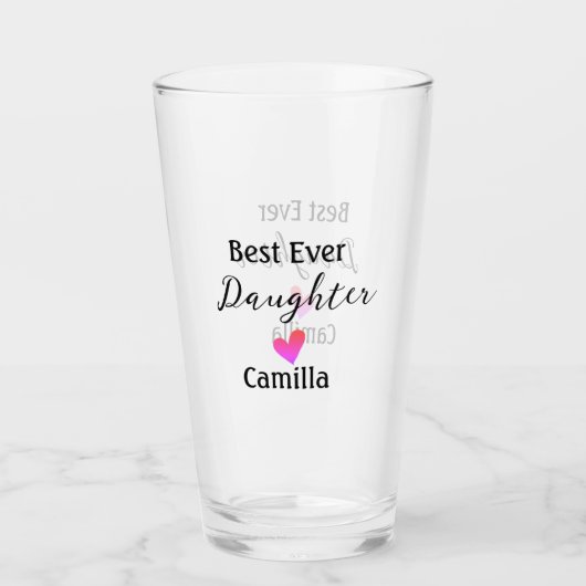 Verre Meilleure fille ajouter nom papa maman fille fille (Devant)