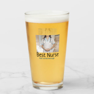 Verre Meilleure infirmière ajouter le nom de la photo te