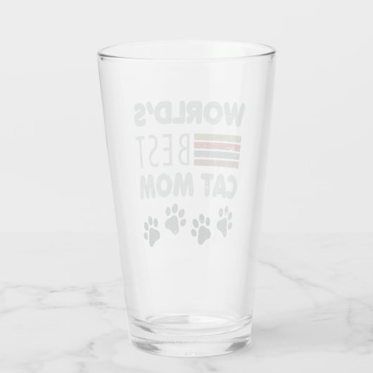 Verre Meilleure maman de chat du monde (Dos)