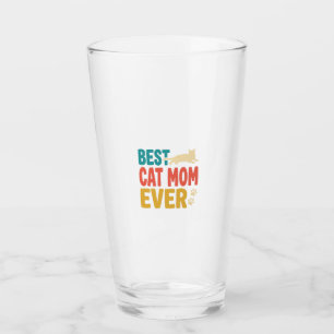 Verre Meilleure Maman de Chat Vintage Design de Amateur