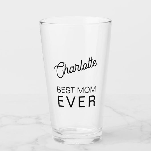 Verre Meilleure maman jamais nom personnalisé (Devant)