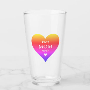 Verre Meilleure maman jamais Rainbow Coeur