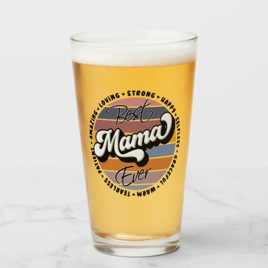 Verre Meilleure maman jamais, Retro Meilleure maman jama (Devant (rempli))