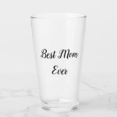 Verre Meilleure maman jamais texte rose (Devant)