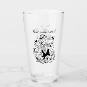 Verre Meilleure Maman Toujours Mère Et Filles Line Art