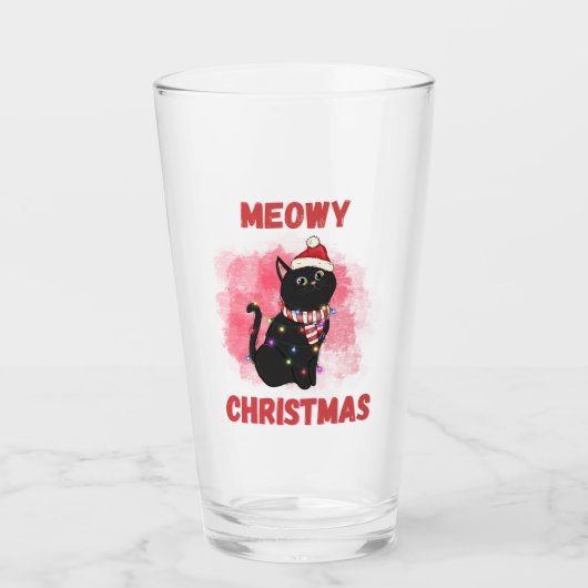 Verre Meowy Christmas Cat (Devant)