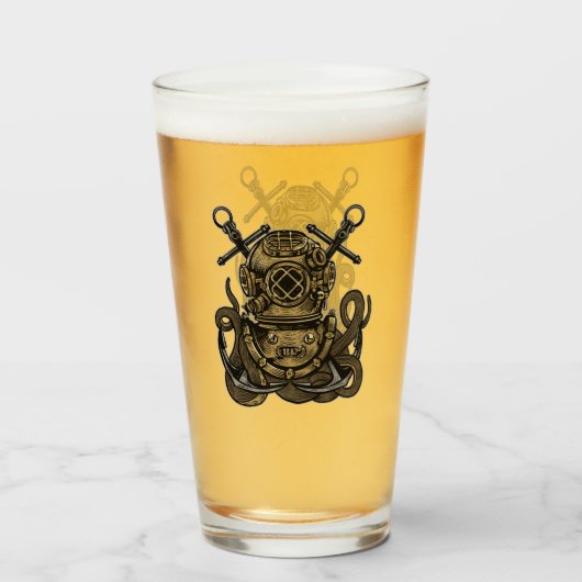 Verre Mer profonde, Ocean Bell Diver, Octopus, Ancre, (Devant (rempli))