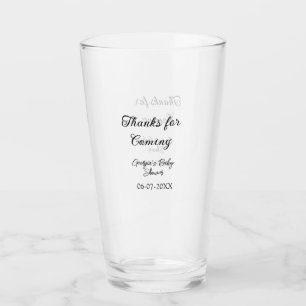 Verre Merci à venir baby shower moderne simple typogr