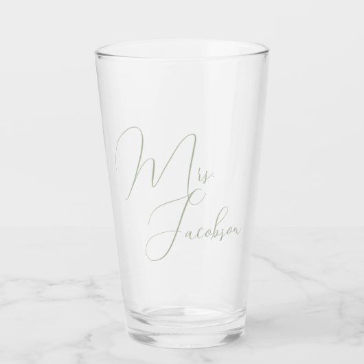 Verre Merci Client Mariage Cadeau Sage Vert (Devant)