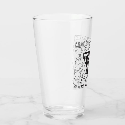 Verre Merci Dans Différentes Langues (Droite)