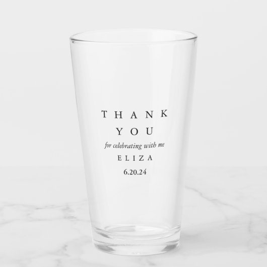 Verre Merci de Fête des mariées minimal moderne (Devant)