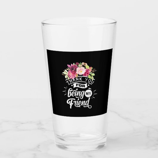 Verre Merci D'Être Mes Amis (Devant)