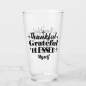Verre Merci, Gratuit, Béni Étincelant Thanksgiving (Dos)