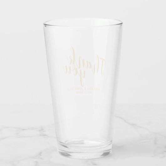 Verre "Merci" Script moderne Gold Wedding Favoriser (Dos)