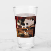 Verre Mère Chat et chatons sur table (Dos)