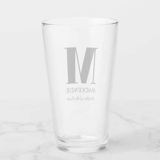 Verre Mère de la mariée Monogramme Nom (Dos)