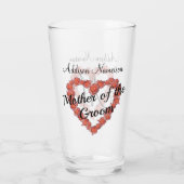 Verre Mère du Mariage de chambre Floral Coeur monogramme (Dos)