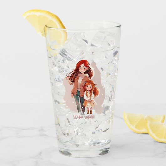 Verre Mère et fille élégante personnalisée (Devant glace)