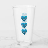Verre Mérou - Cœurs bleus, disposés verticalement | (Dos)