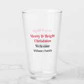Verre Merry Bright Christmas ajouter nom de famille bien (Dos)