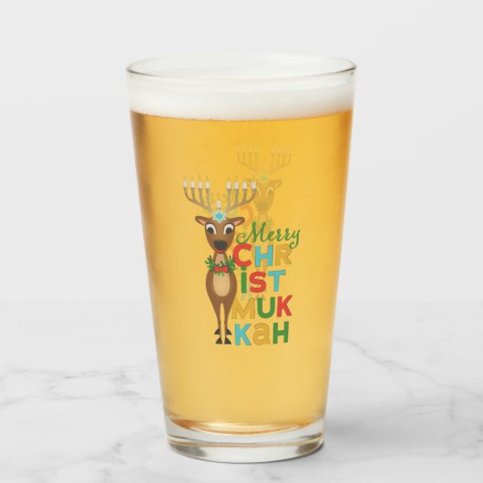 Verre Merry Christmukkah Reindeer (Devant (rempli))