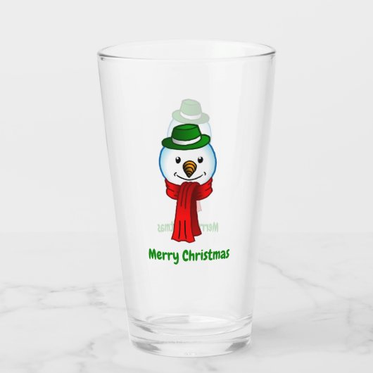 Verre Merry Snowman with his Red Scarf (Dos)