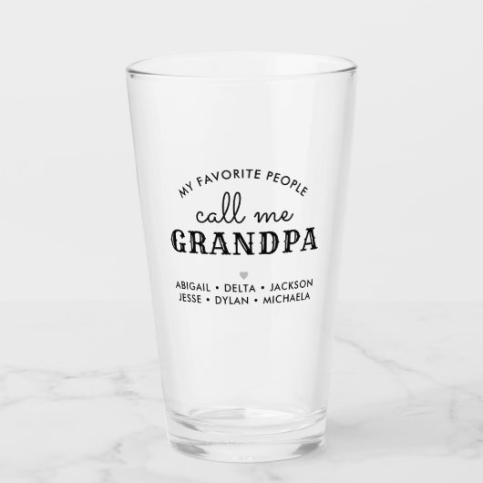 Verre Mes Gens Favoris M'Appelent Grand-Père/Grampa/Autr (Devant)