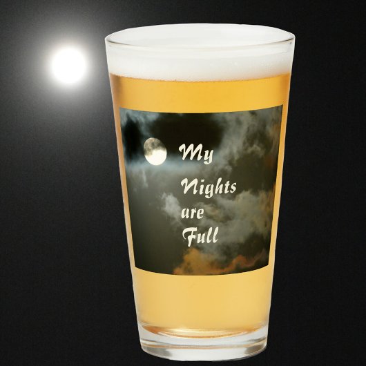 Verre Mes nuits sont Pleine lune Night Sky Beer