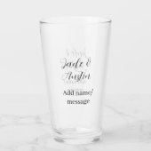 Verre message de nom de couple de mariage date romantiqu (Dos)