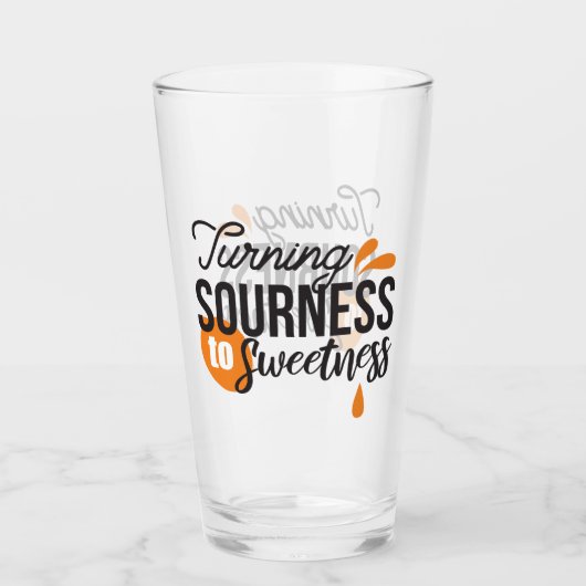 Verre Message de vie positif - Transformer l'acide en su (Devant)