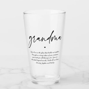 Verre Message personnalisé à grand-mère Élégante typogra