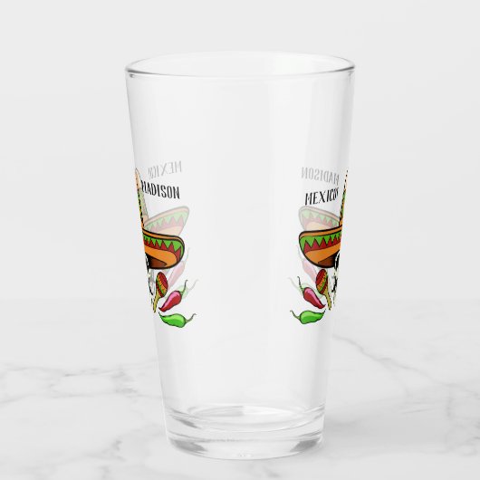 Verre mexicain fait sur commande de nom/de pinte (Droite)