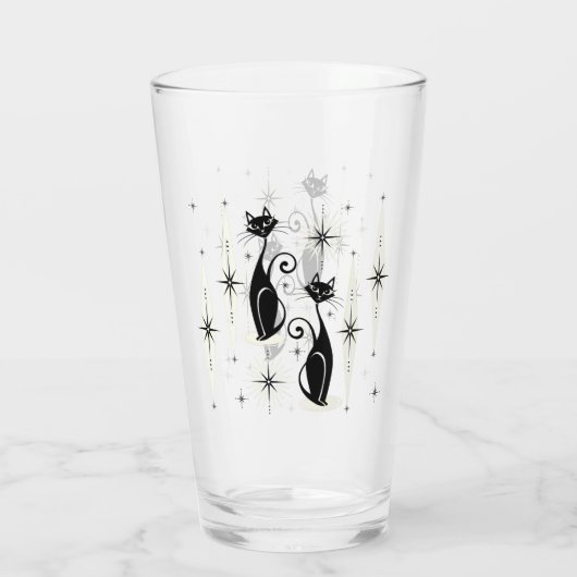 Verre Mi-siècle Meow Retro Chats atomiques ©studioxine (Dos)