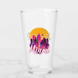 Verre Miami au coucher du soleil