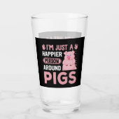 Verre mignon amateur de cochon heureux art du mot (Dos)
