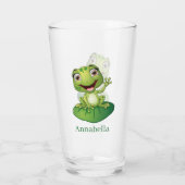 Verre mignon amoureux de grenouilles ajouter le nom (Dos)