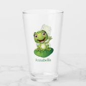 Verre mignon amoureux de grenouilles ajouter le nom (Devant)