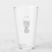 Verre Mignon Chat Noir Miaou (Dos)