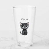 Verre Mignon Chat Noir Miaou (Devant)