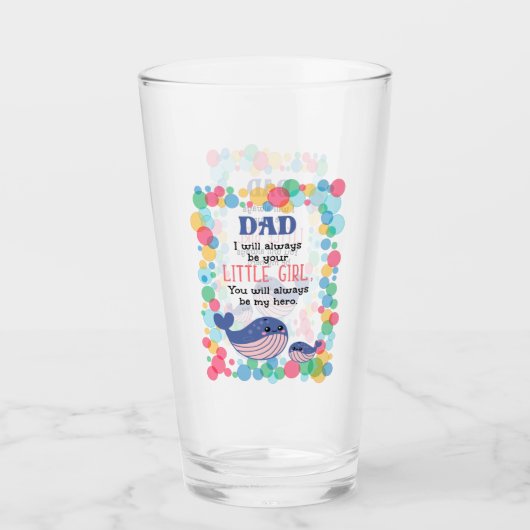 Verre Mignonne Baleine Papa Je Serai Toujours Votre Peti (Devant)