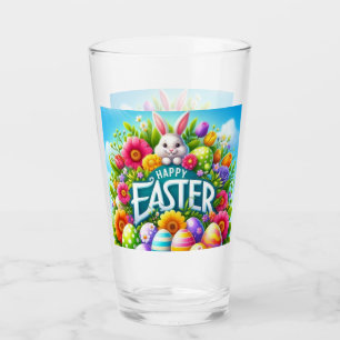 Verre Mignonne lapin de printemps/Pâques avec oeuf