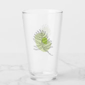 Verre Mignonne ligne art tropical isolé feuillage vert (Dos)