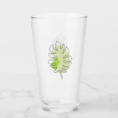 Verre Mignonne ligne art tropical isolé feuillage vert (Devant)